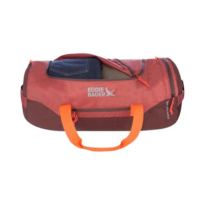 Eddie Bauer Stowaway Packable Duffel Bag | Travel | Foldable | Lightweight | Durable | Ripstop Polyester - color: Maroon