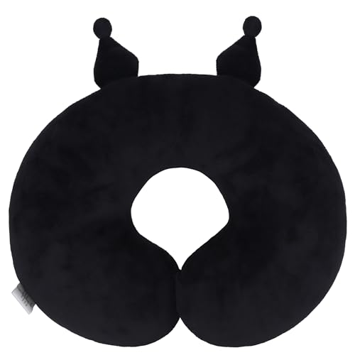 Roffatide Anime Kuromi U-Shape Neck Pillow Printed Plush Melody Travel Pillows for Sleeping Christmas and Birthday Gift Melody Black - color: C
