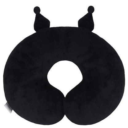 Roffatide Anime Kuromi U-Shape Neck Pillow Printed Plush Melody Travel Pillows for Sleeping Christmas and Birthday Gift Melody Black - color: C