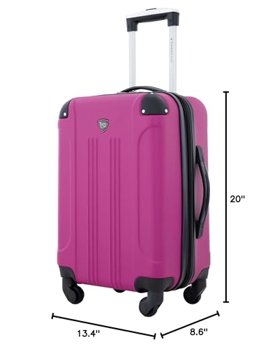 Travelers Club Chicago Hardside Expandable Spinner Luggage, Fuchsia, 22" Carry-On - color: Fuchsia, size: 22" Carry-On