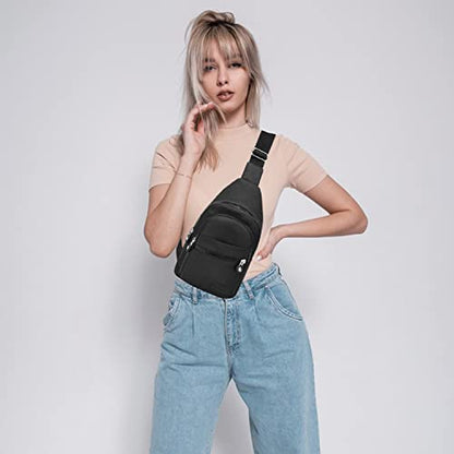 Banelu Small Sling Backpack Crossbody Bags for Women Men, Small Sling Bag Cross Body Bag Fanny Packs Crossbody Purses - Black - color: Black
