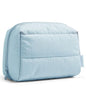 BAGSMART Puffy Makeup Bag, Wide Opening Cosmetic Organizer, Soft Water-Resistant Travel Toiletry Pouch for Women for Purse, Compact & Spacious - color: 02-Baby Blue