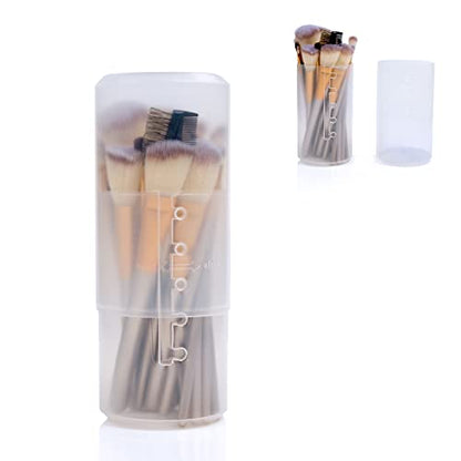 OCHEAL Retractable Makeup Brush Holders, Brushes Organizer Plastic Clear Travel Makeup Brush Case Brushes Container Cup Dustproof Storage for Women and Girls Makeup Artist - color: Plastic Clear-1pc