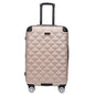 Kenneth Cole REACTION Diamond Tower Collection Lightweight Hardside Expandable 8-Wheel Spinner Travel Luggage, Rose Champagne, 24-Inch Checked - color: Rose Champagne, size: 24-Inch Checked