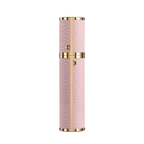 8ML Travel Perfume Refillable Atomizer, Mini Genuine Leather Cologne Sprayer, Protable Pocket Size Empty Fragrance Spray Bottle (Pink) - color: Pink