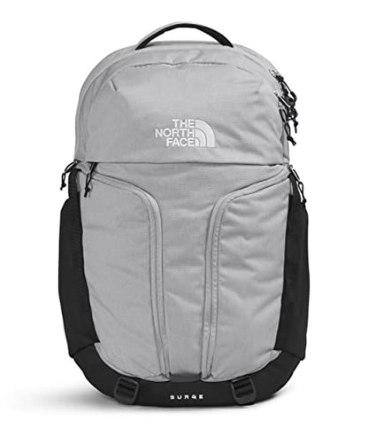 THE NORTH FACE Surge Commuter Laptop Backpack | Daypack With Water Repellent Finish, 16" Laptop Sleeve, Reflective Details - color: Meld Grey Dark Heather/Tnf Black, size: One Size