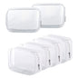 BEFORYOU 6 Pack Clear Toiletry Carry Pouch with Zipper Portable Plastic Waterproof Cosmetic Bag TSA Approved for Vacation Travel Bathroom and Organizing (White, Large) - size: Large bags only