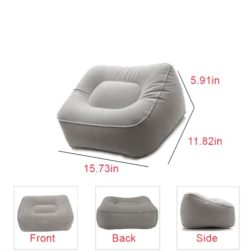 Inflatable Footrest Pad Foot Rest for Office,Home Relax and Travel Use,Gray