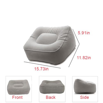 Inflatable Footrest Pad Foot Rest for Office,Home Relax and Travel Use,Gray