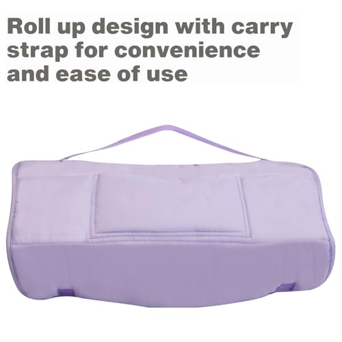 EVERYDAY KIDS Nap Mat with Removable Pillow - Lavender - Carry Handle with Straps Closure, Rollup Design, Soft Microfiber for Preschool, Daycare, Travel Sleeping Bag - Ages 3-6 Years - color: Purple
