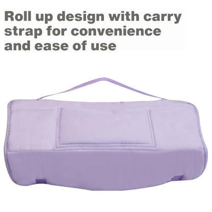 EVERYDAY KIDS Nap Mat with Removable Pillow - Lavender - Carry Handle with Straps Closure, Rollup Design, Soft Microfiber for Preschool, Daycare, Travel Sleeping Bag - Ages 3-6 Years - color: Purple