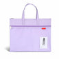 Large Zipper Pouch with Handle, 11 x 13.7 in Mesh Zipper Pouch Waterproof Double Pocket Organizer Bag, A4 Size Foldable File Storage for Documents Travel Art Supplies Office Use (Purple)