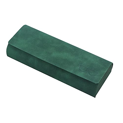 LifeArt Eyeglass Case Hard Shell, Portable Sunglass Case for Women and Men, fashionable PU Leather Eyeglass Case, Lightweight - color: 641_ybr(green)