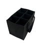 6 Bottle Wine Carrier with Divider Felt Wine Storage Tote Bag, Portable Reusable Wine Travel Bag with Handle for Christmas Travel Camping Picnic Party(black) - color: black