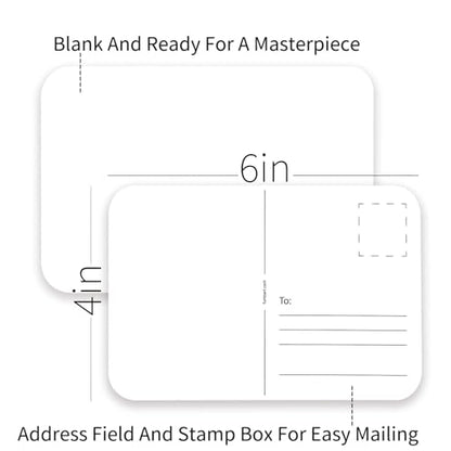 Funto Blank Watercolor Paper Postcards, 50 Cards, 4x6, 140lb/300gsm, Acid-Free Heavyweight Art Paper for Thank You Notes & Greeting Cards - style: 4x6 Postcards