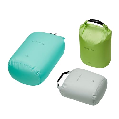 Bee Nesting Waterproof Dry Bag Lightweight Dry Sack Marine Dry Bags Suitable for swimming,kayaking,rafting boating, surfing, outdoor travel, mountaineering,hiking - color: Mint green/Green/Grey, size: 2L 4L 8L