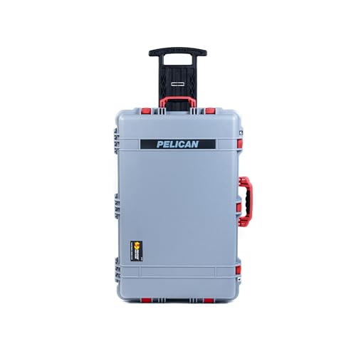 Silver Pelican 1650 Large Case - Comes with Pick & Pluck Foam - Red Handles & Latches. - color: Red Handles & Latches