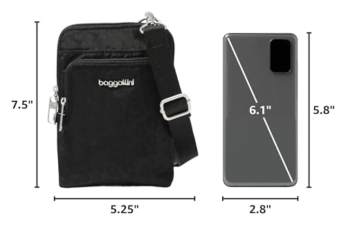 Baggallini Women's Securtex Anti-theft Activity Crossbody Bag - color: Black Cheetah