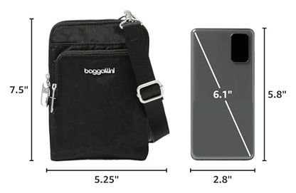 Baggallini Women's Securtex Anti-theft Activity Crossbody Bag - color: Black Cheetah
