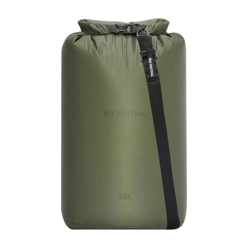 Bee Nesting Waterproof Dry Bag Lightweight Dry Sack Marine Dry Bags Suitable for swimming,kayaking,rafting boating, surfing, outdoor travel, mountaineering,hiking - color: Army green, size: 20L