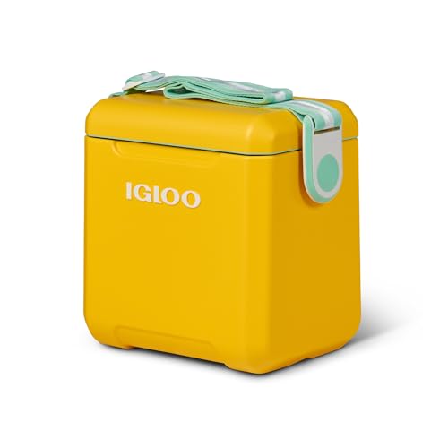 Igloo Tag Along Too Coolers | Insulated Hard Shell Picnic Style Cooler | Rolling Ice Chest - color: Yellow, style: Tag Along Too