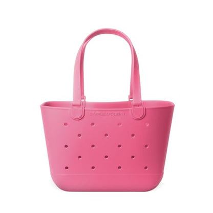 Simple Modern Large Beach Bag | Waterproof Getaway Rubber Tote with Zipper Pocket for Travel, Pool, Boat, Groceries, Sports | Velvet Pink | Large - color: Velvet Pink, style: Large