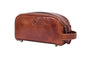 Leather Toiletry Bag for Men | Grooming Travel Kit | With Waterproof Lining | By Aaron Leather Goods - color: Jade Brown