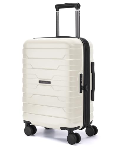 BAGSMART Carry On Luggage 22x14x9 Airline Approved with Spinner Wheels,Lightweight 20 Inch Luggage with TSA Lock,Expandable Hard Shell Carry On Suitcases for Men Women,White - color: White