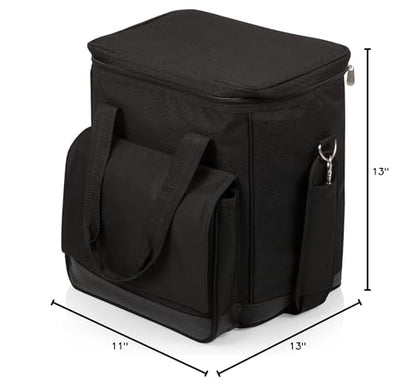 Picnic TIME Cellar 6-Bottle Wine Carrier & Cooler Tote, Insulated Padded Wine Cooler Bag for Travel, Portable Water-Resistant Wine Bag, (Black with Gray Accents) - style: Wine Carrier