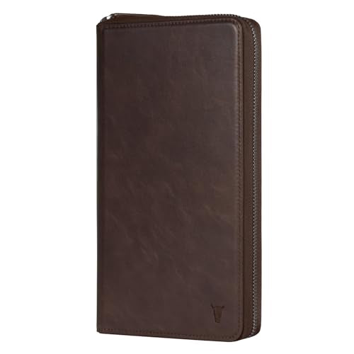 TORRO Premium Leather Family Travel Wallet, RFID Blocking Travel Organizer, Family Passport Holder for 4 Passports, Travel Documents and Cards (Dark Brown) - color: Dark Brown