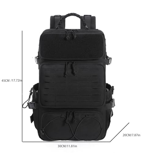 Tactical Backpack for Men, 35L Travel Military Backpack with Shoe Compartment, 1000D Water Resistant Molle Army Tactical Gear Assault Pack Bag Rucksack for Outdoor Survival Hiking Gym, Black - color: Black 35l