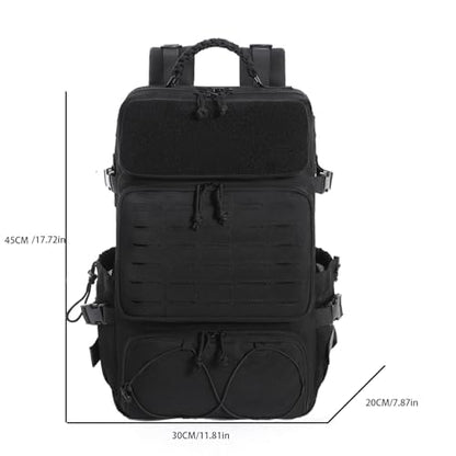 Tactical Backpack for Men, 35L Travel Military Backpack with Shoe Compartment, 1000D Water Resistant Molle Army Tactical Gear Assault Pack Bag Rucksack for Outdoor Survival Hiking Gym, Black - color: Black 35l