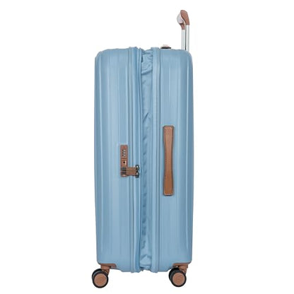 Bric's Taormina Ultra-Light Checked Luggage – Expandable Hard Shell Suitcase with TSA Lock, Anti-Tamper Zippers & 360 Spinner Mobility Wheels - 30 Inch, Sky Blue - color: Sky Blue, size: Checked-Large