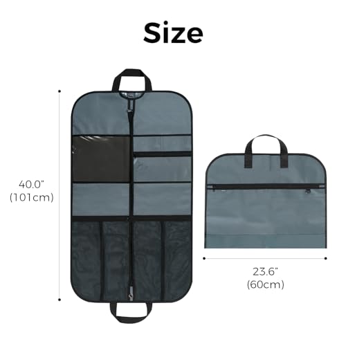 pack all 40" Gusseted Travel Garment Bag, Heavy Duty Hanging Suit Bag, Dress Bag for Closet Storage, Foldable Suit Cover Protector for Clothes Shirts Dresses Coats(Grey) - size: Regular