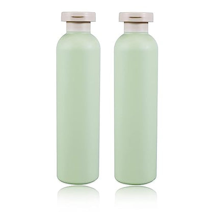 8.8oz Squeeze Bottles with Flip Cap, Refillable Plastic Travel Bottles for Creams, Lotion, Shampoo, Conditioner (2 Pcs) - color: Green, size: 260ml/8.8oz