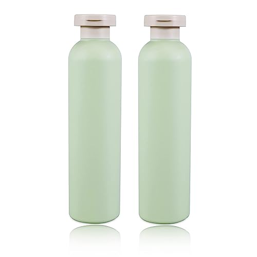 8.8oz Squeeze Bottles with Flip Cap, Refillable Plastic Travel Bottles for Creams, Lotion, Shampoo, Conditioner (2 Pcs) - color: Green, size: 260ml/8.8oz