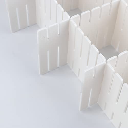 JOIKIT 64 Pack White Plastic DIY Grid Drawer Dividers, Adjustable Drawer Divider Organizer, Household Storage Makeup Socks Underwear Organizer - color: White, size: 64 PCS