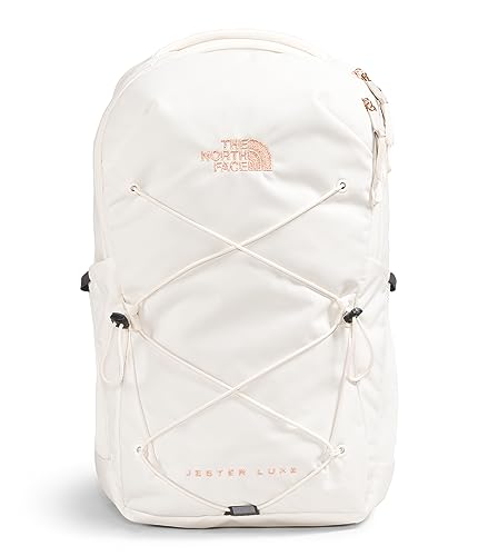 THENORTHFACE Women's Jester Luxe Everyday Laptop Backpack, Gardenia White/Burnt Coral Metallic, One Size - color: Gardenia White/Burnt Coral Metallic