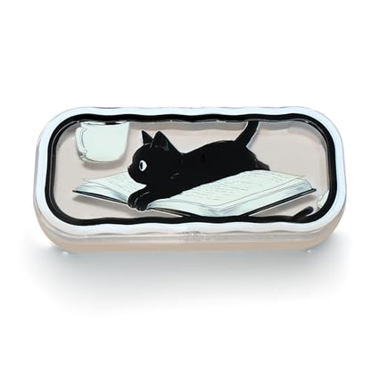 Cute hard shell bow glasses case cat transparent glasses case sunglasses glasses Size is 6.9 x 3.2 x 1.2inches - color: Case - Cat