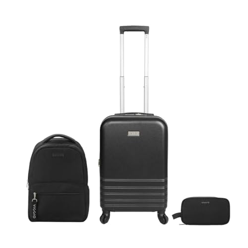Bioworld Viggio 3-Piece Black Luggage Set - style: Viggio 3-pc Black
