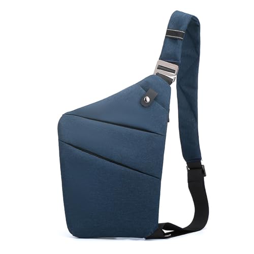 Crossbody Travel Bags for Women, Anti Theft Proof Safe Slim Sling Travel Purses, Personal Flex Shoulder Bag for Men Women - color: Dark Blue, size: Left Shoulder