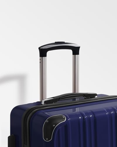 Coolife Luggage Sets, 5 Piece Durable Suitcase, Lightweight Carry on Luggage with PC+ABS Hardshell, Dual Spinner Wheels, TSA Lock and YKK Zipper(navy new, 5 piece set) - color: navy new, size: 5 piece set
