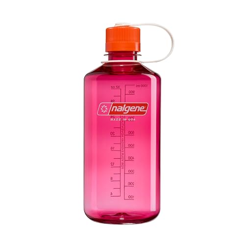 Nalgene 32 oz Narrow Mouth Water Bottle | BPA-Free, Durable & Leak Proof, Lightweight for Hiking & Gym – Thrill & Motion, Fuschia Purple w/Flame - color: Fuchsia Purple w/Flame, size: 32 Ounces