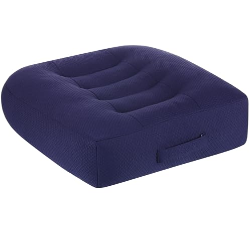 WSGJHB Large Seat Cushion, Extra Thick Booster Seat Cushions for Office Chairs Long Sitting Office Workers, Car Drivers, Relieves Back Pain, Breathable, Anti-Slip, 20x20x6 inchs, Blue - color: Blue Large