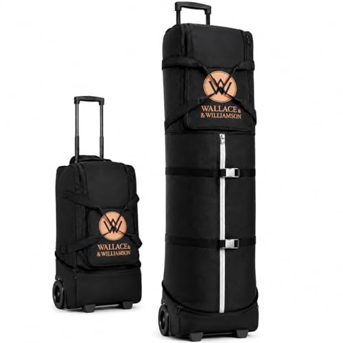 Golf Travel Bag with Wheels – Padded Airline-Approved Golf Club Travel Cover, Heavy-Duty Soft Sided Flight Bag with Reinforced Base & Carry Handles – Fits Full Size Cart & Stand Bags