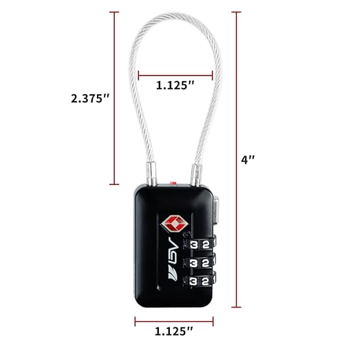 TSA Accepted Luggage Travel Lock, Set-Your-Own Combination Lock for School Gym Locker, Luggage Suitcase Baggage Locks, Filing Cabinets, Toolbox, Case (Black, 4 Pack) - color: Black, size: 4 Pack
