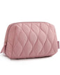 BAGSMART Makeup Bag, Travel Cosmetic Bag, Puffy Padded Make Up Bag for Women, Makeup Organizer Case, Wide-open Pouch Purse, Travel Essentials, Toiletries Accessories Brushes, Dark Pink - color: C-Dark Pink