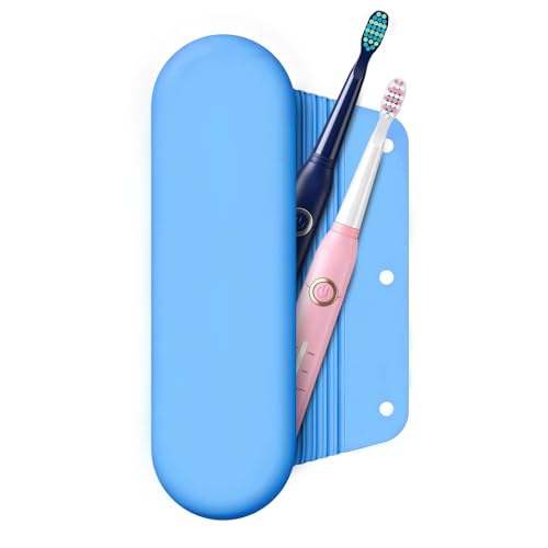 Silicone Electric Toothbrush Travel Case, Manual Toothbrush Travel Cover for Men and Women,Toothbrush Holder for Travel,Gym and More, Fits Most Manual and Electric Toothbrushes - Sky Blue - color: Sky Blue