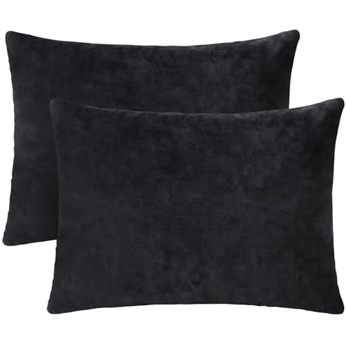1 MIDDLE ONE 2 Pack Small Pillow, 16 X 12 Inches, Memory Foam Mini Pillow for Travel, Camping, Sleeping, Nap and Neck, Knee, Lumbar Support, Tiny Cushion for Pet, Dogs (Black) - color: Black, size: 16x12 inch