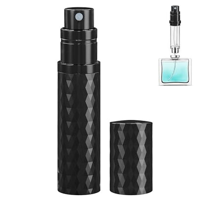 Travel Perfume Atomizer Bottle Refillable - 5ml Leakproof Fragrances Perfume Atomizer, Portable Perfume Sprayer, Perfume Refillable Bottle for Traveling (Black) - color: Black
